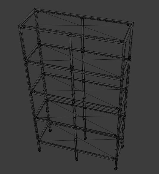 Glass shelf Free low-poly 3D model_1