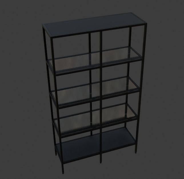 Glass shelf Free low-poly 3D model_2