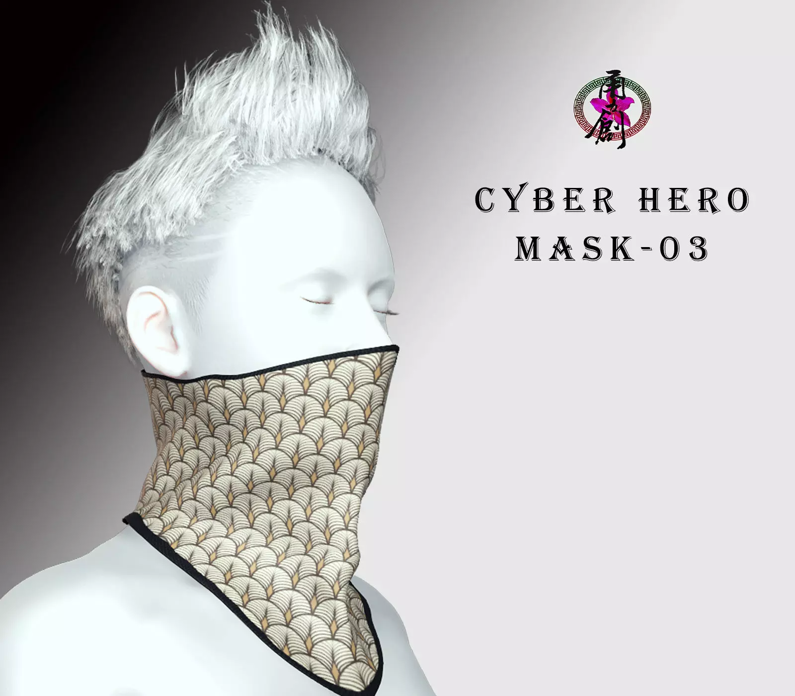 Cyber Hero - Mask03 Low-poly 3D model
