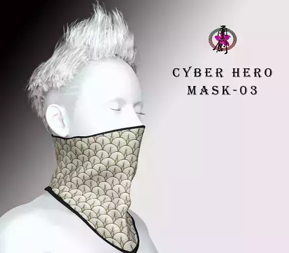 Cyber Hero - Mask03 Low-poly 3D model