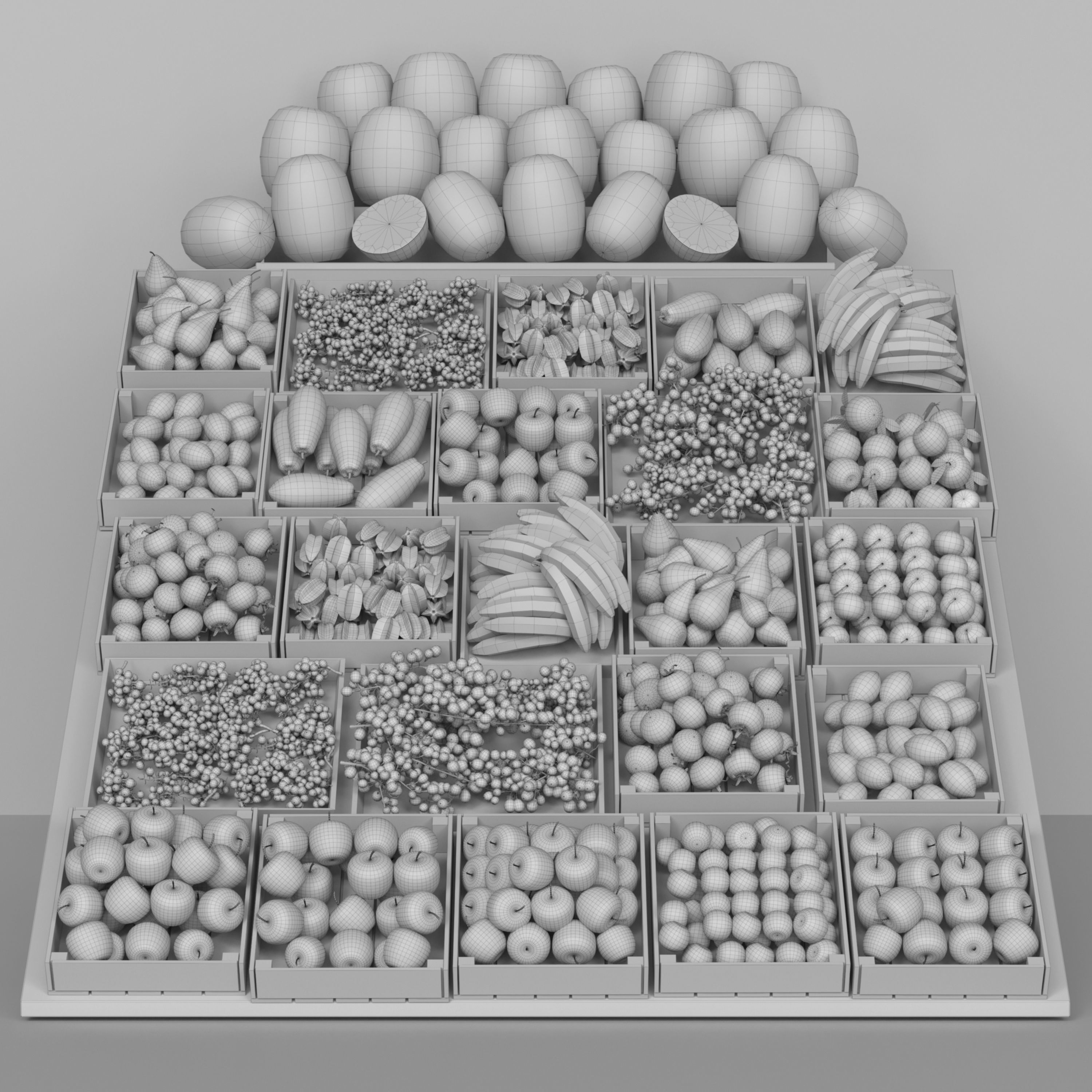 Shelf with fruits and vegetables 3 3D model_1