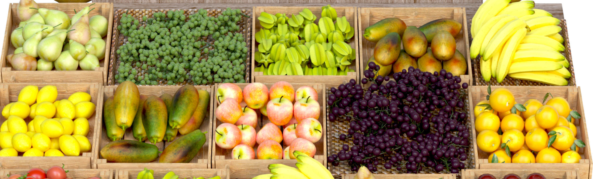 Shelf with fruits and vegetables 3 3D model_3