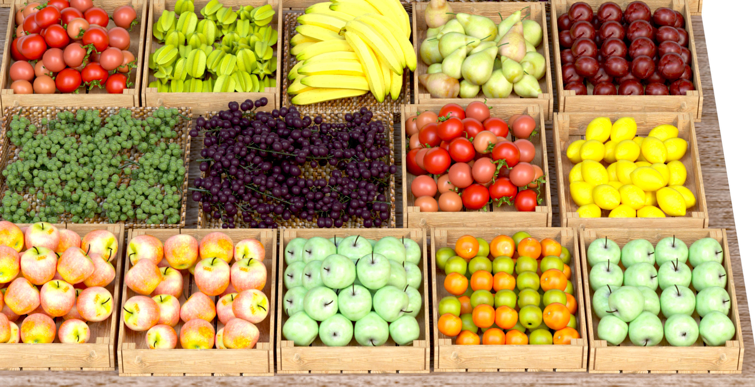 Shelf with fruits and vegetables 3 3D model_4