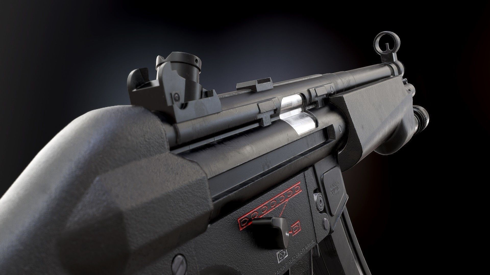 MP5 - Model and Textures Low-poly 3D model_4