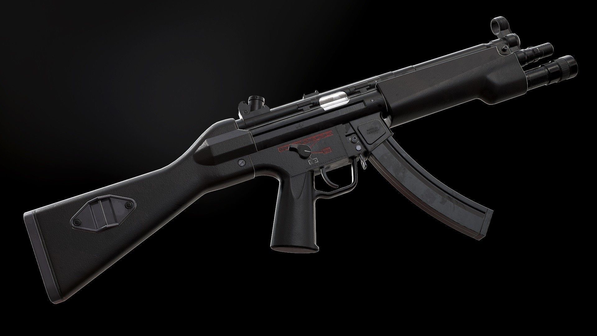 MP5 - Model and Textures Low-poly 3D model_3