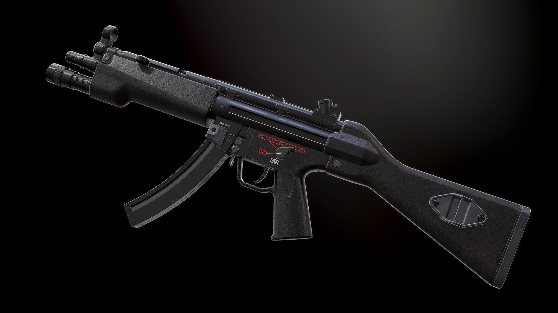 MP5 - Model and Textures Low-poly 3D model_1