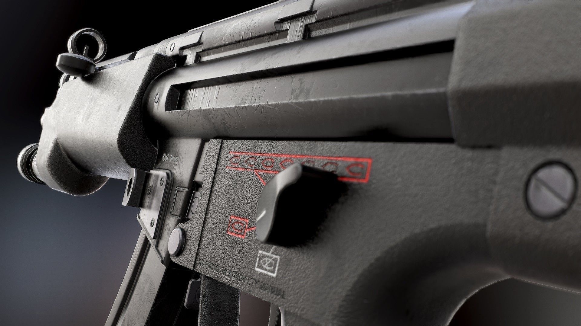 MP5 - Model and Textures Low-poly 3D model_5