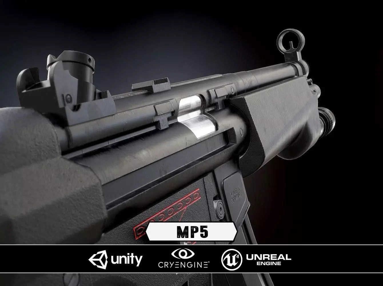 MP5 - Model and Textures Low-poly 3D model_0