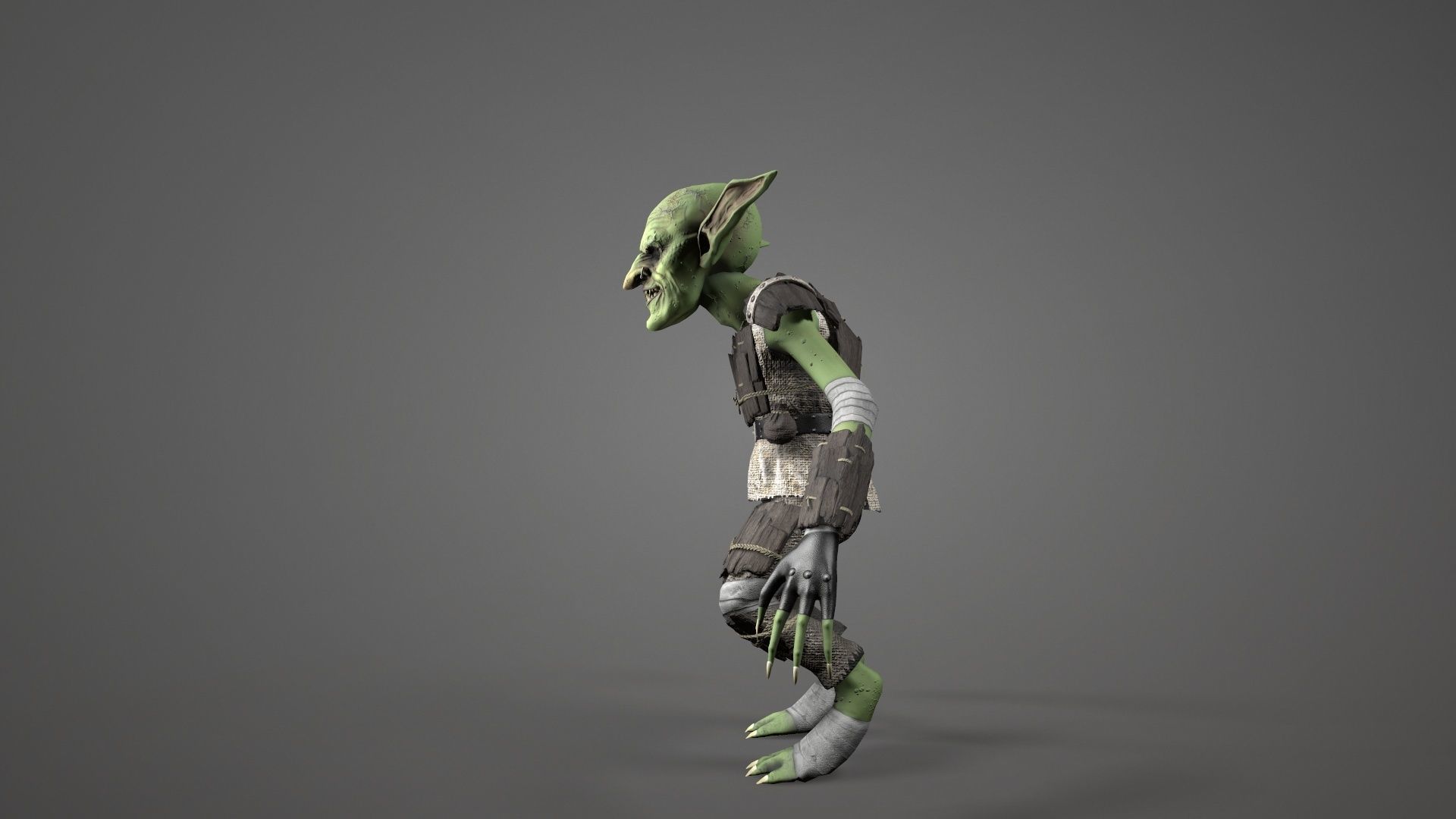 Goblins alien character Low-poly 3D model_6