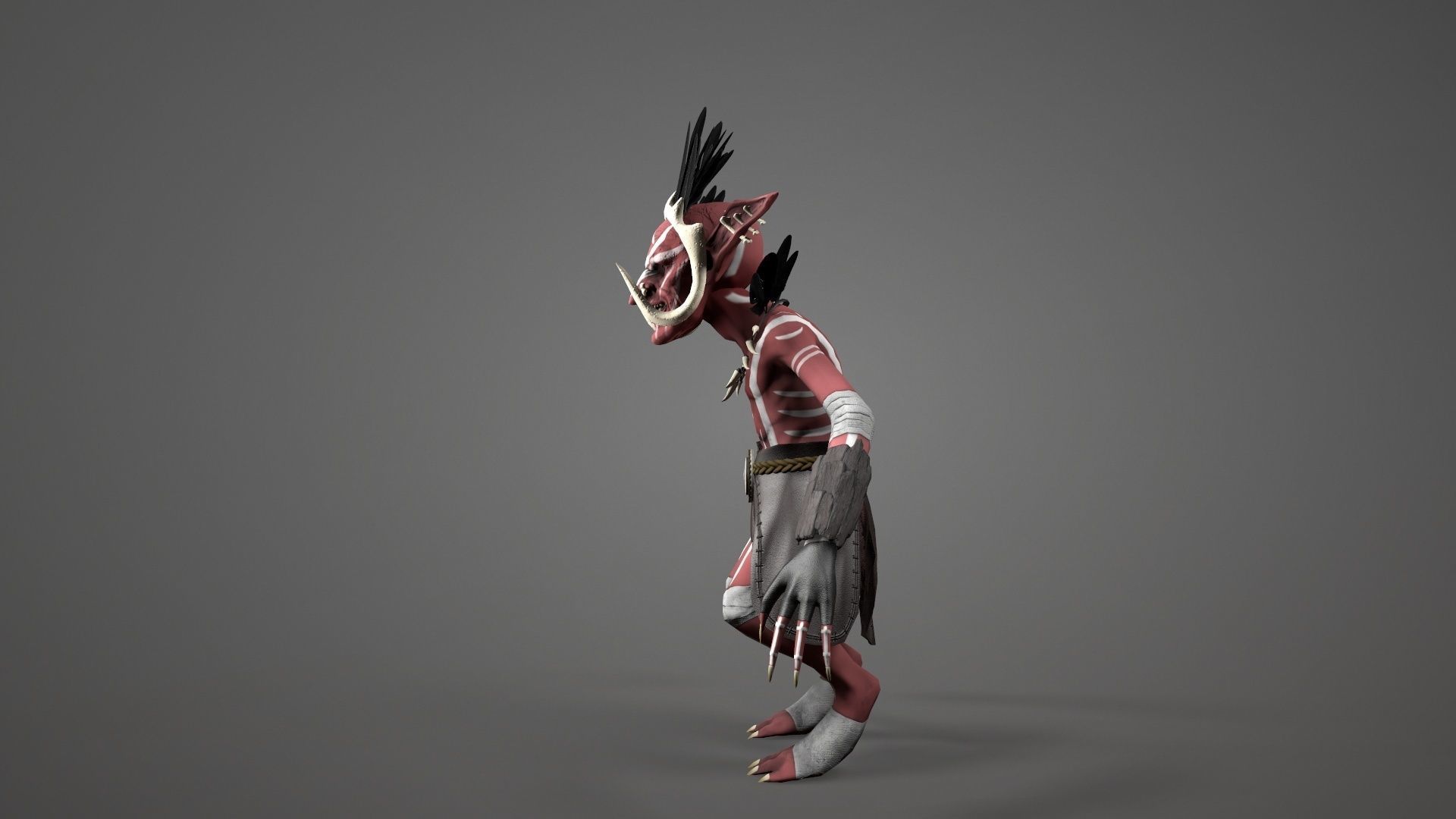 Goblins alien character Low-poly 3D model_9