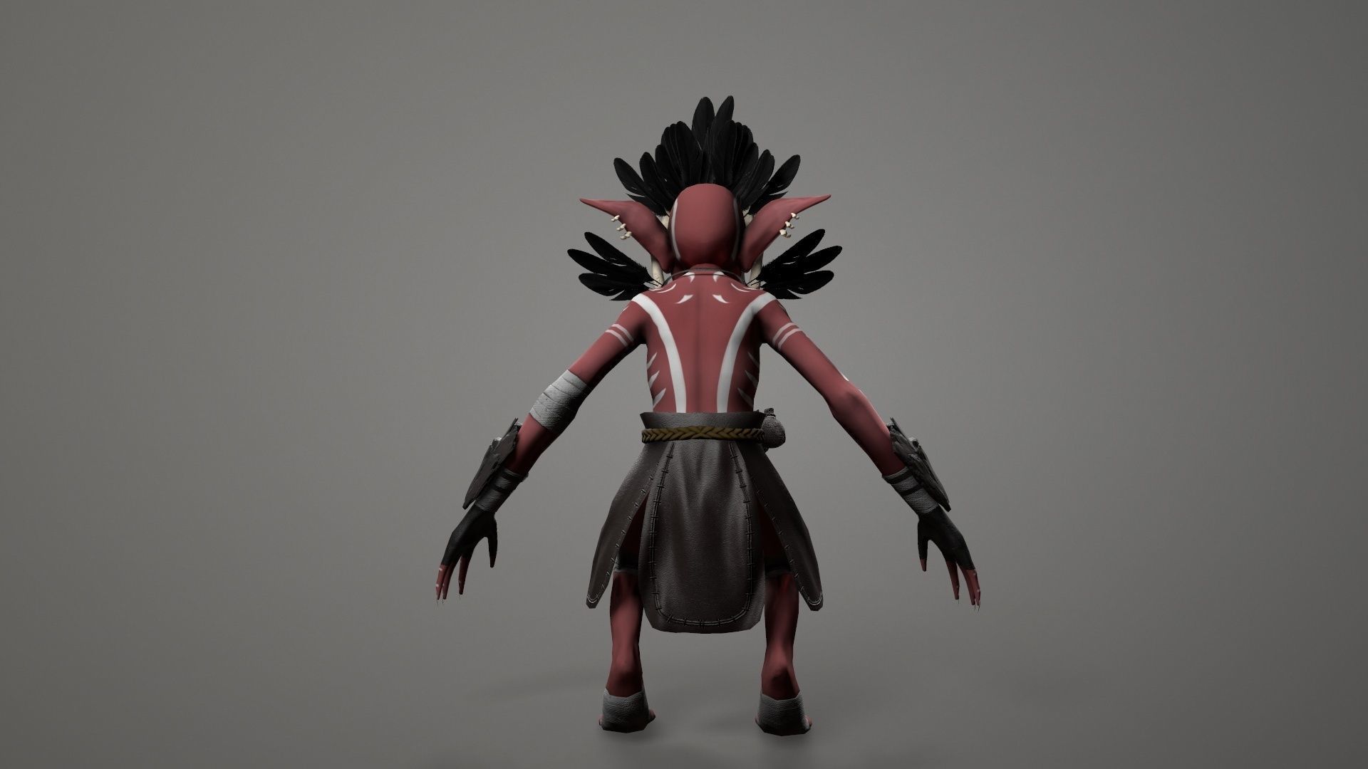 Goblins alien character Low-poly 3D model_10