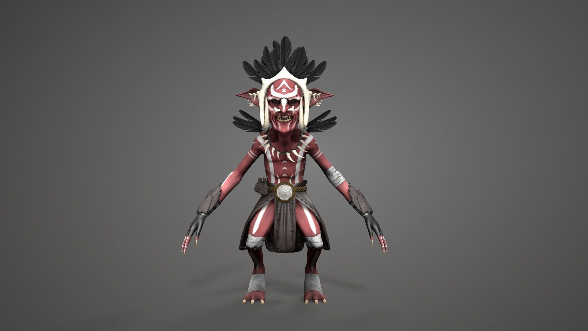 Goblins alien character Low-poly 3D model_8