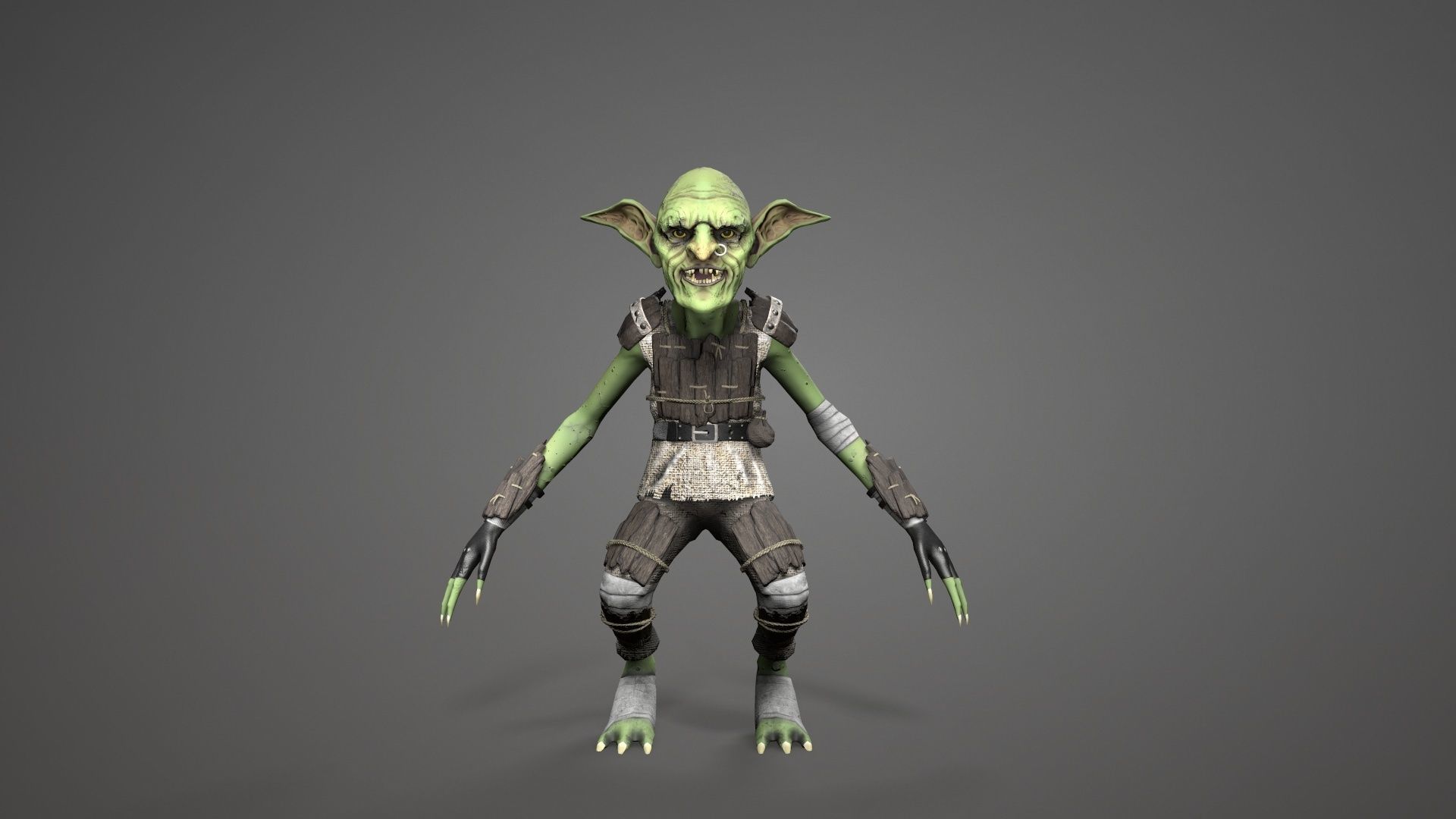 Goblins alien character Low-poly 3D model_5