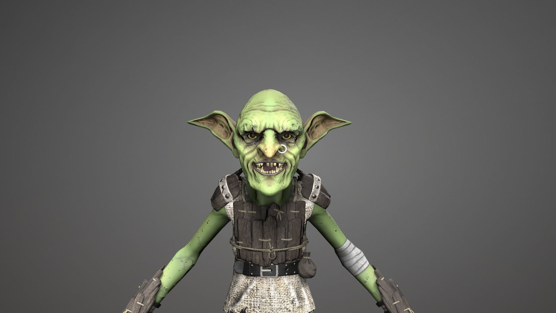 Goblins alien character Low-poly 3D model_12
