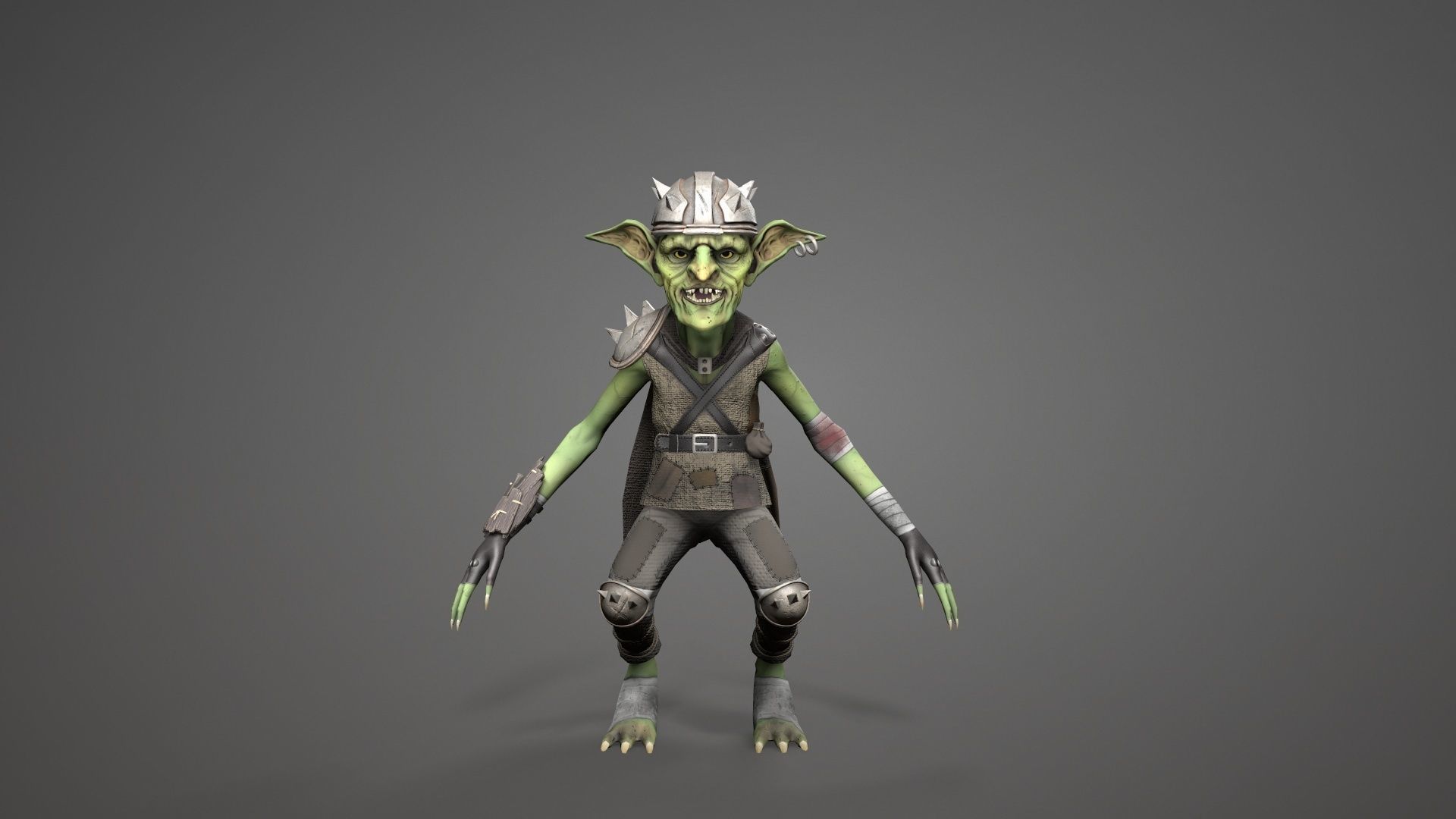 Goblins alien character Low-poly 3D model_2
