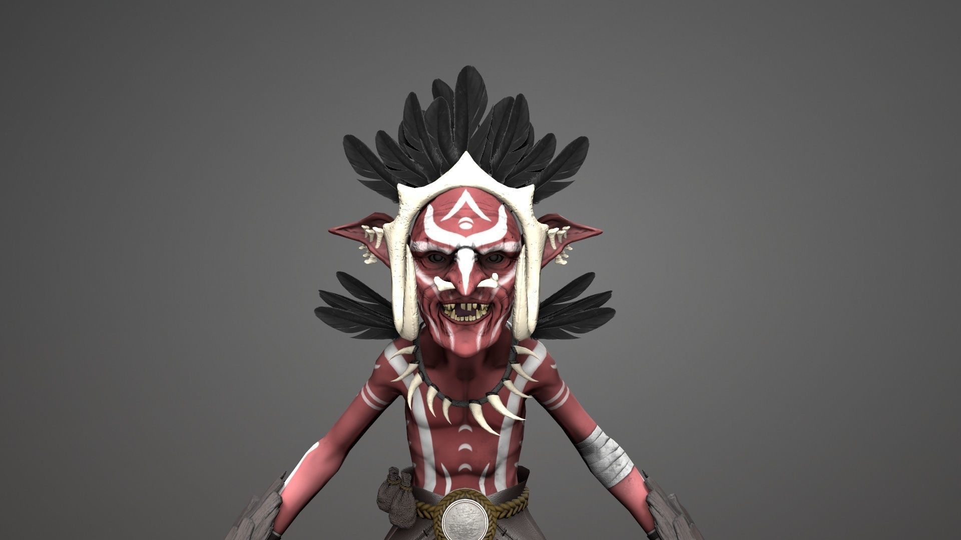 Goblins alien character Low-poly 3D model_11