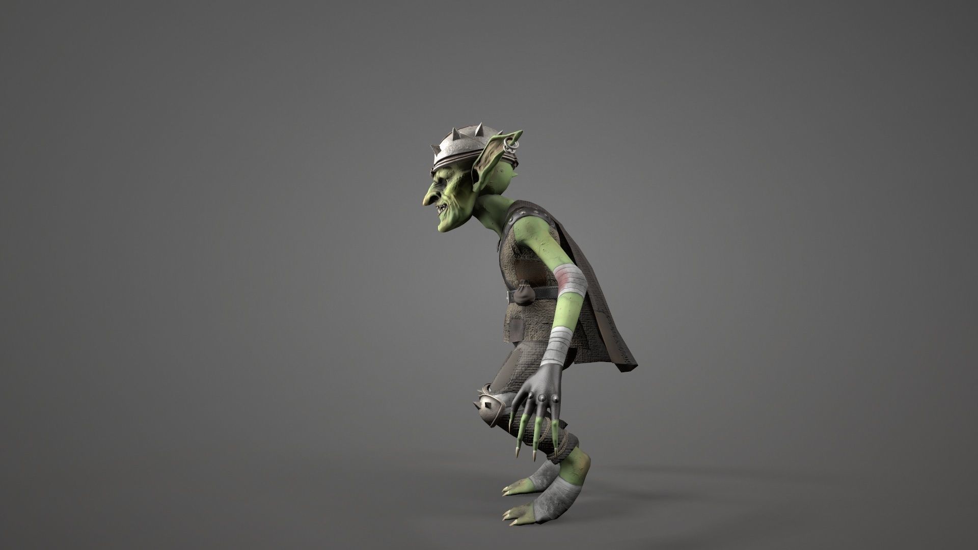 Goblins alien character Low-poly 3D model_3