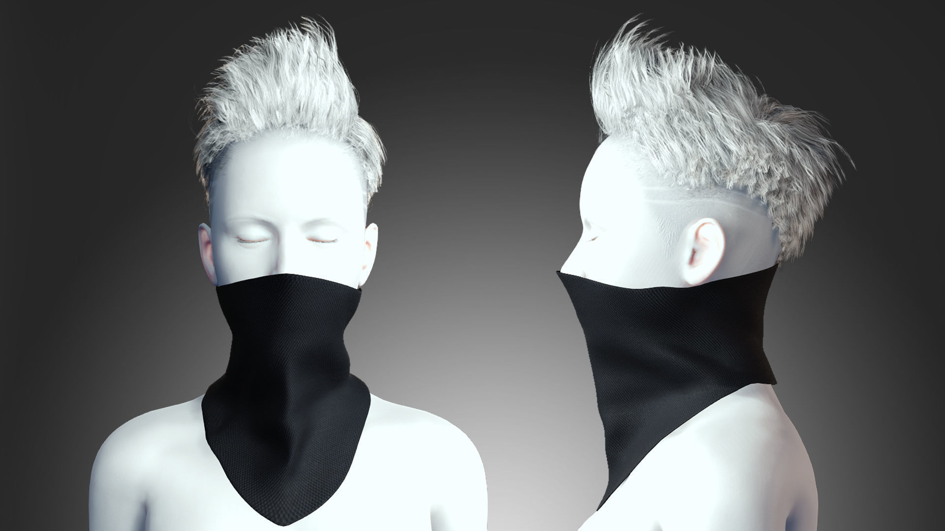 Cyber Hero - Mask04 Low-poly 3D model_2