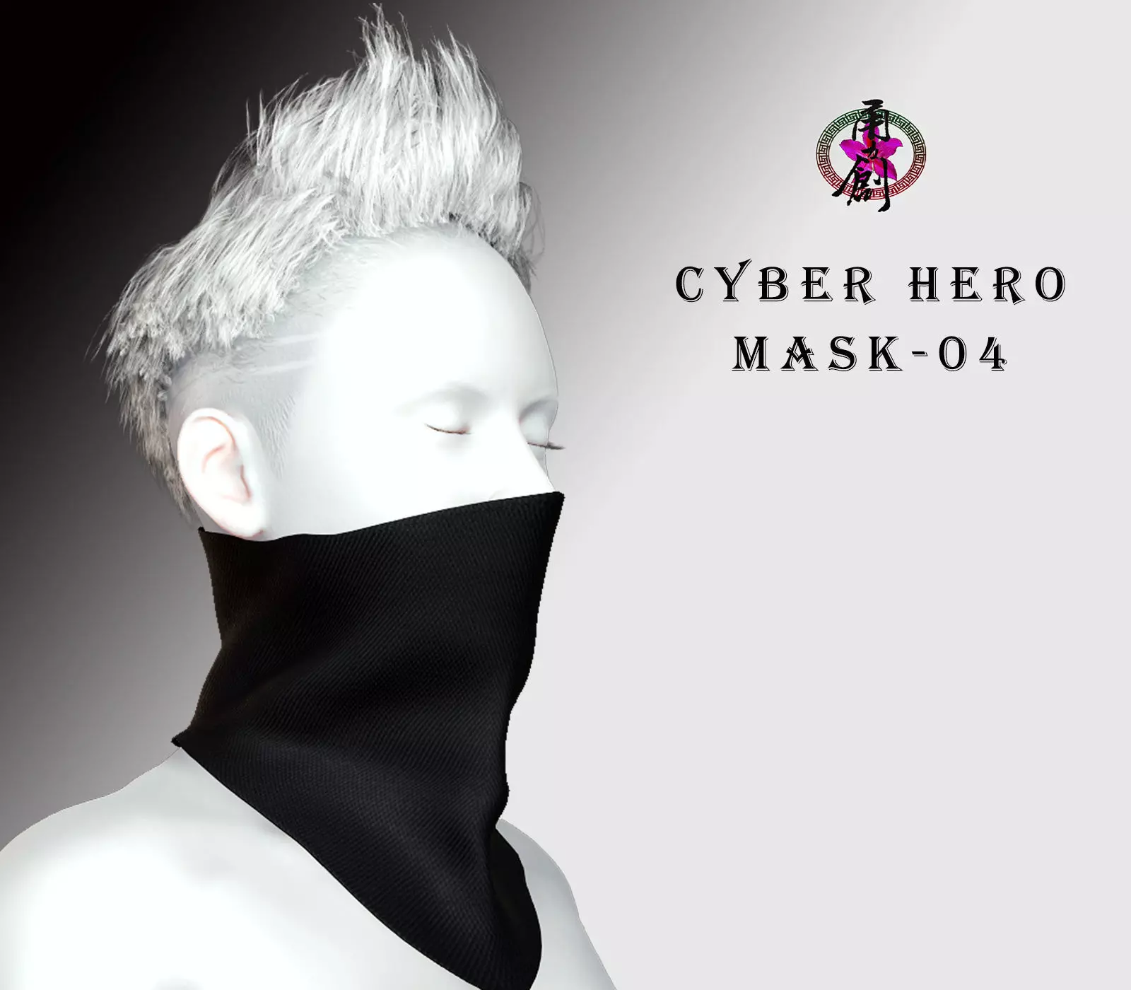 Cyber Hero - Mask04 Low-poly 3D model_0
