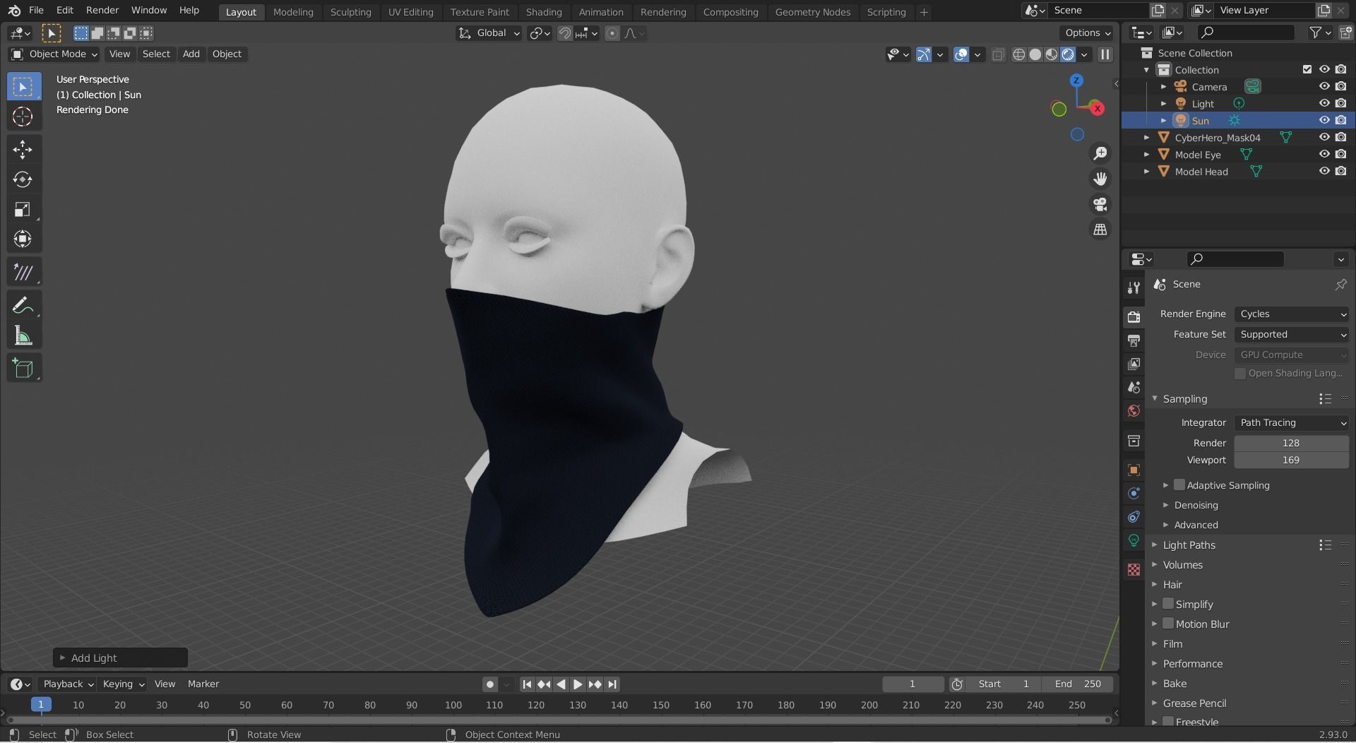 Cyber Hero - Mask04 Low-poly 3D model_11
