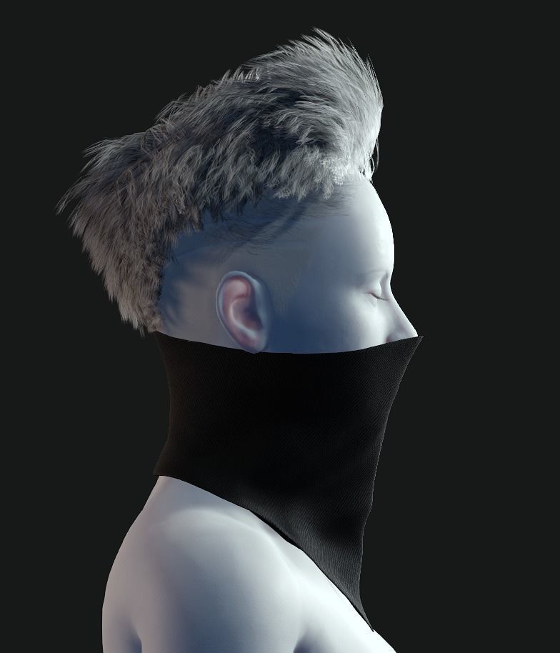 Cyber Hero - Mask04 Low-poly 3D model_7