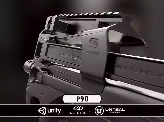 P90 - Model and Textures Low-poly 3D model