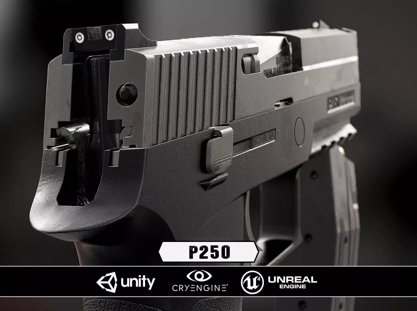 P250 - Model and Textures Low-poly 3D model_0