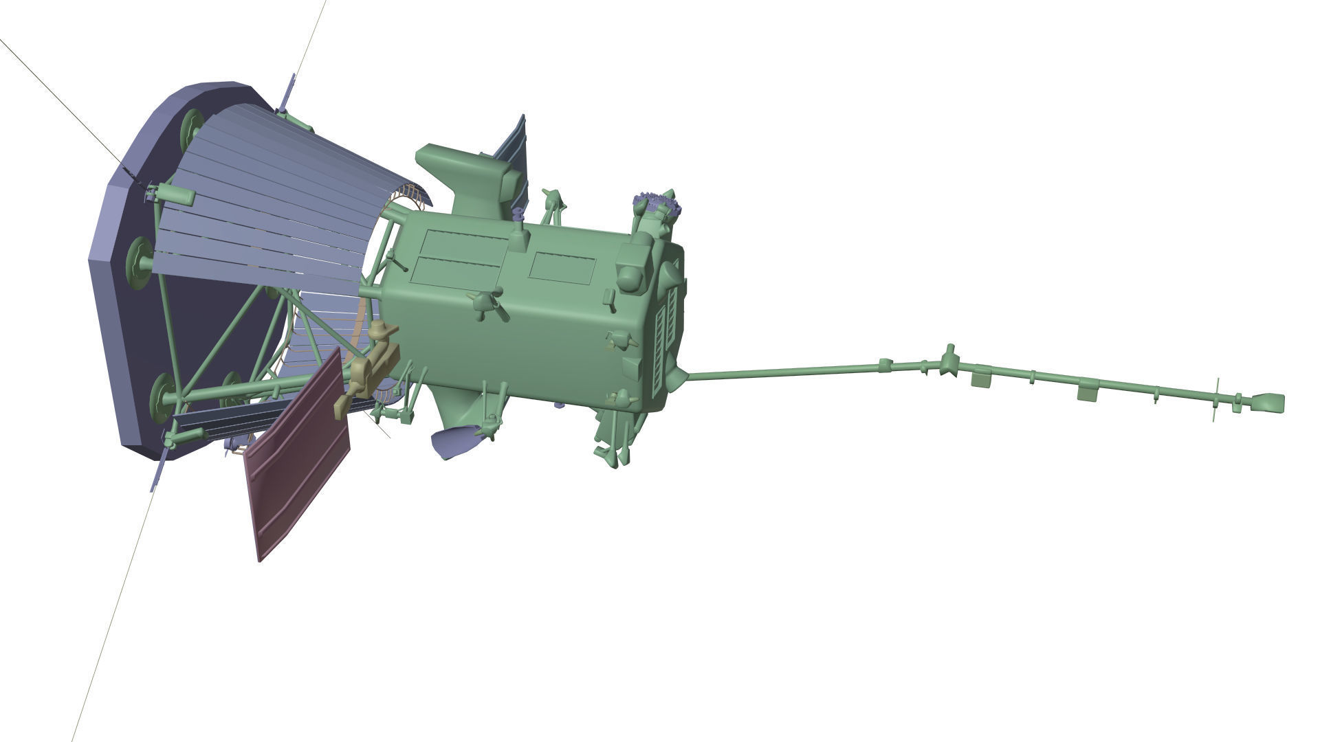 Parker-Solar-Probe spacecraft Low-poly 3D model_7