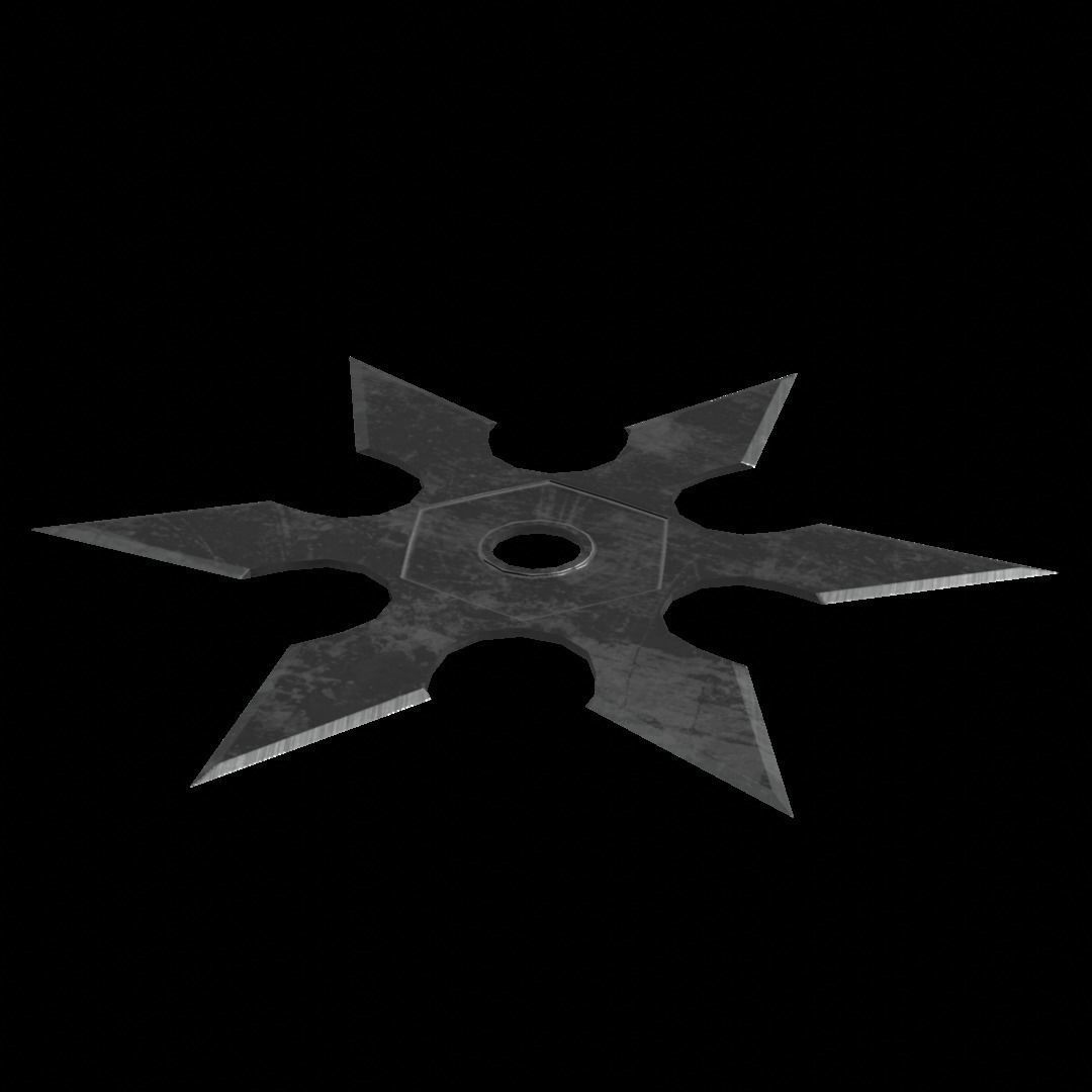 Shuriken 3 models Rigged and Animated Low-poly 3D model_9