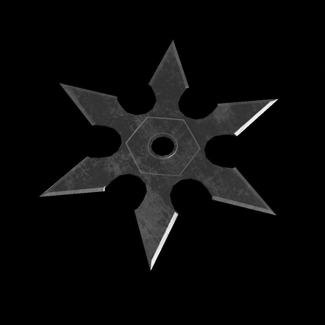 Shuriken 3 models Rigged and Animated Low-poly 3D model_3