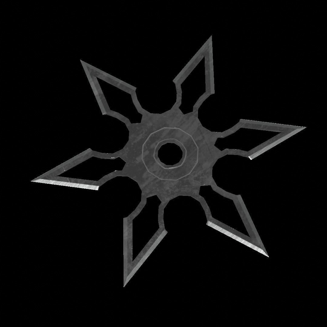 Shuriken 3 models Rigged and Animated Low-poly 3D model_7