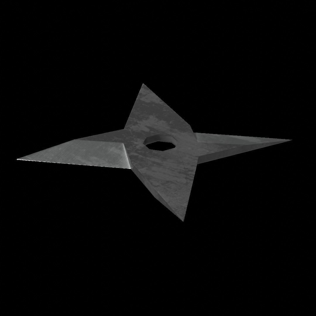 Shuriken 3 models Rigged and Animated Low-poly 3D model_13