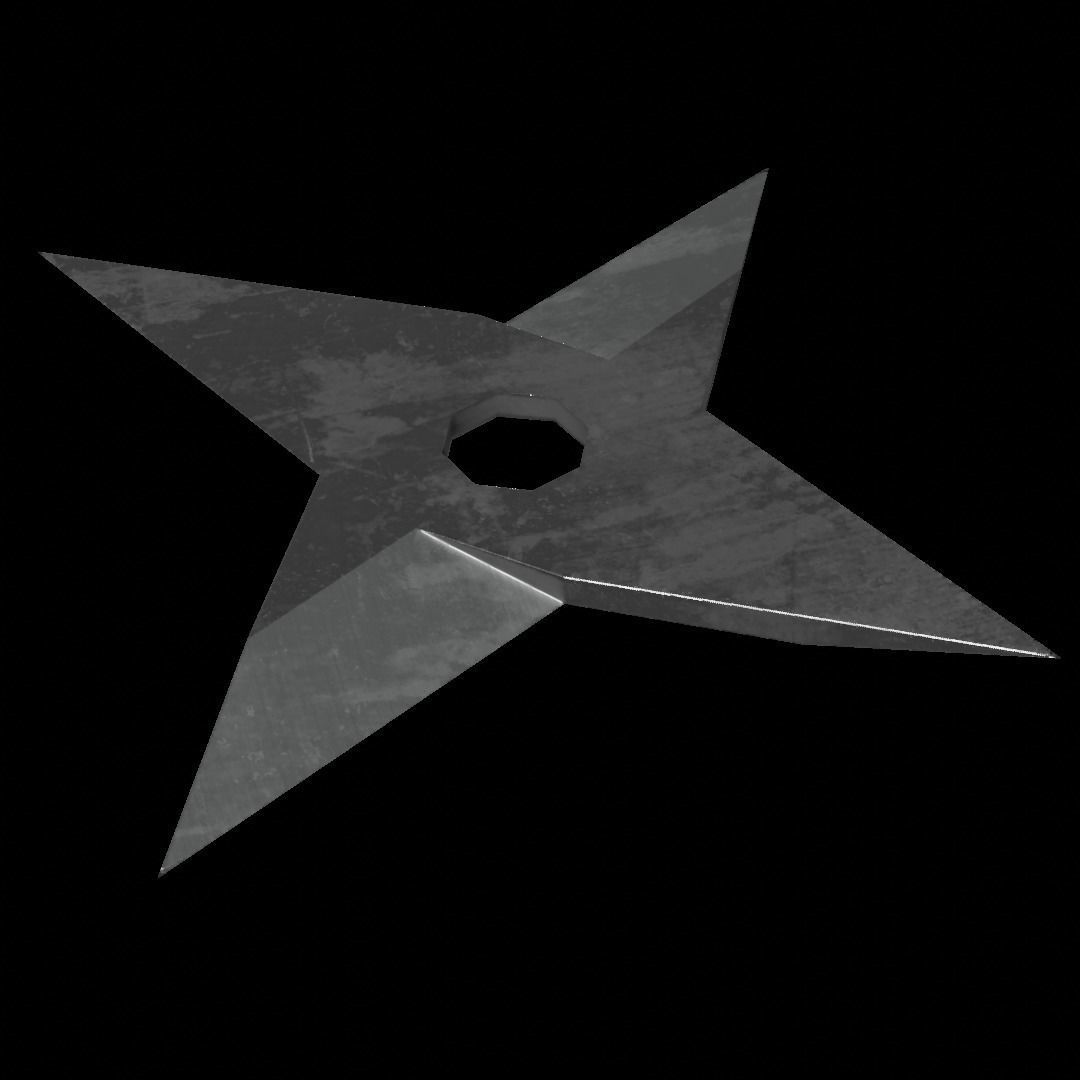 Shuriken 3 models Rigged and Animated Low-poly 3D model_12
