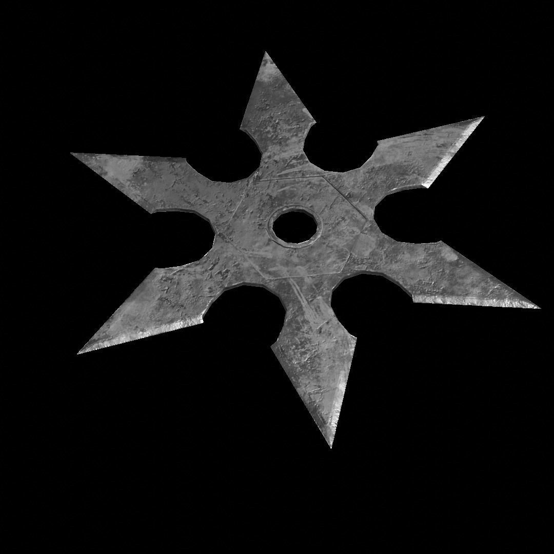 Shuriken 3 models Rigged and Animated Low-poly 3D model_11
