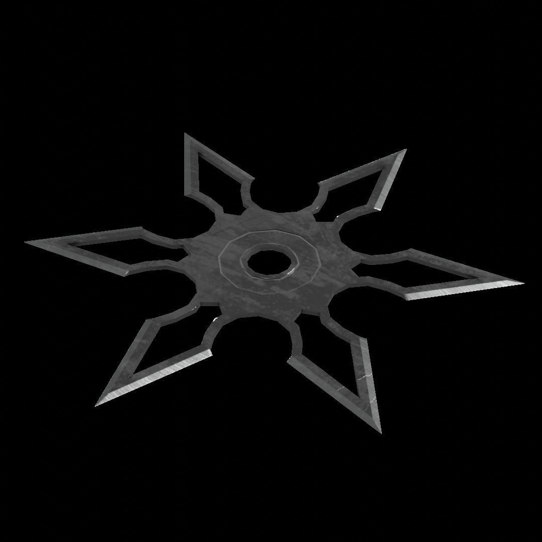 Shuriken 3 models Rigged and Animated Low-poly 3D model_4