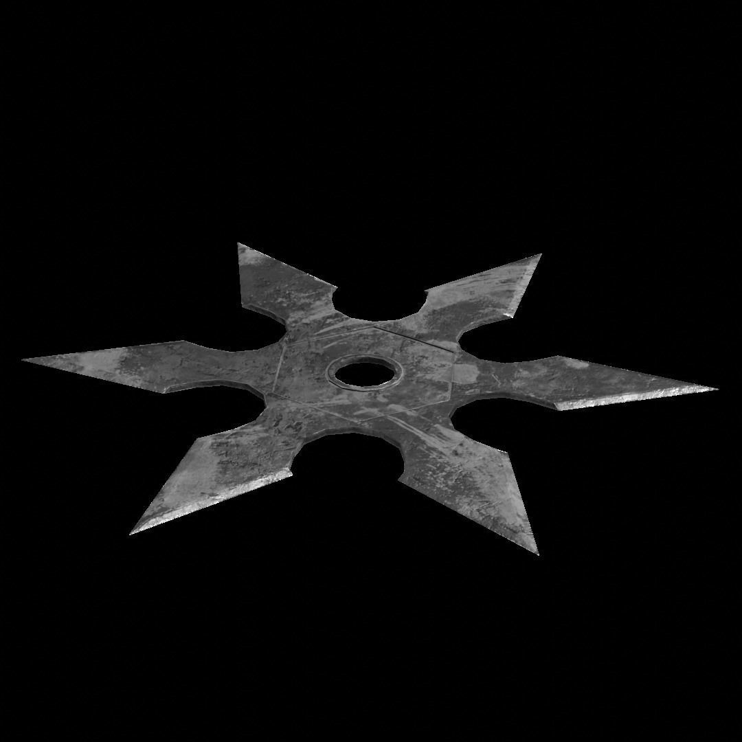 Shuriken 3 models Rigged and Animated Low-poly 3D model_10