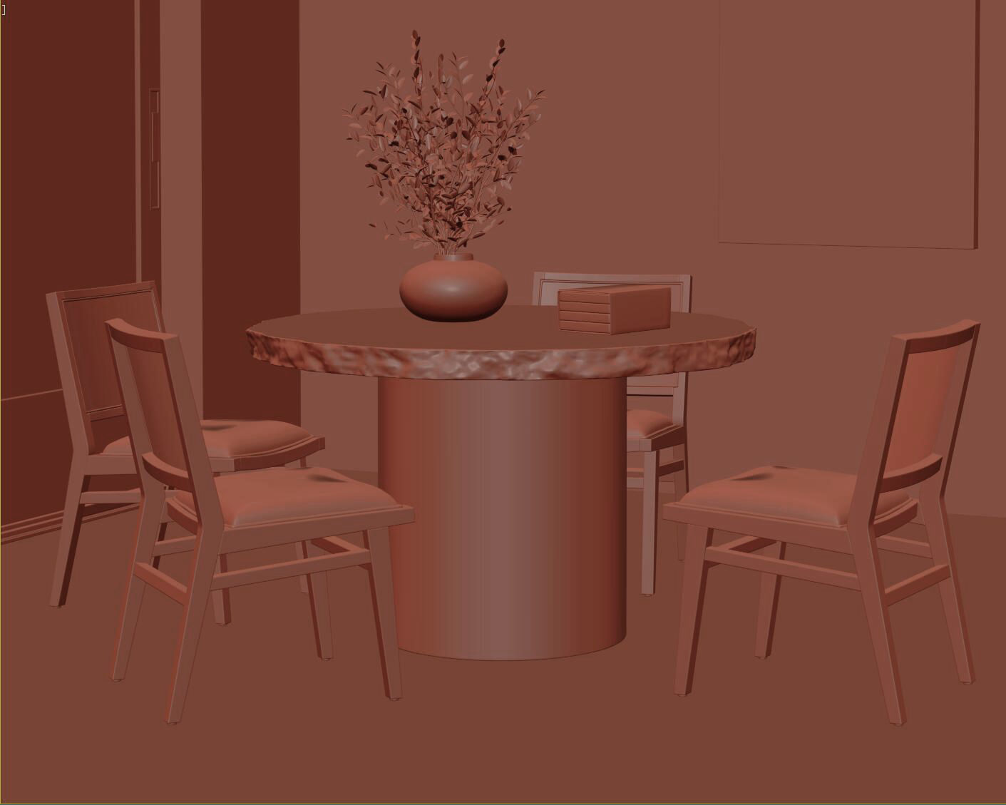 Rustic Dining Room Interior  ID298 3D model_4