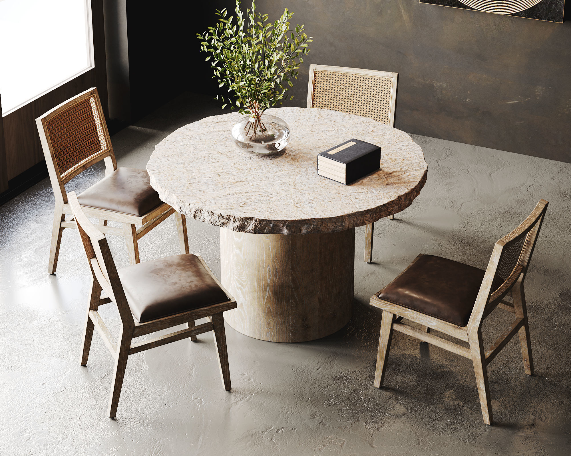 Rustic Dining Room Interior  ID298 3D model_1