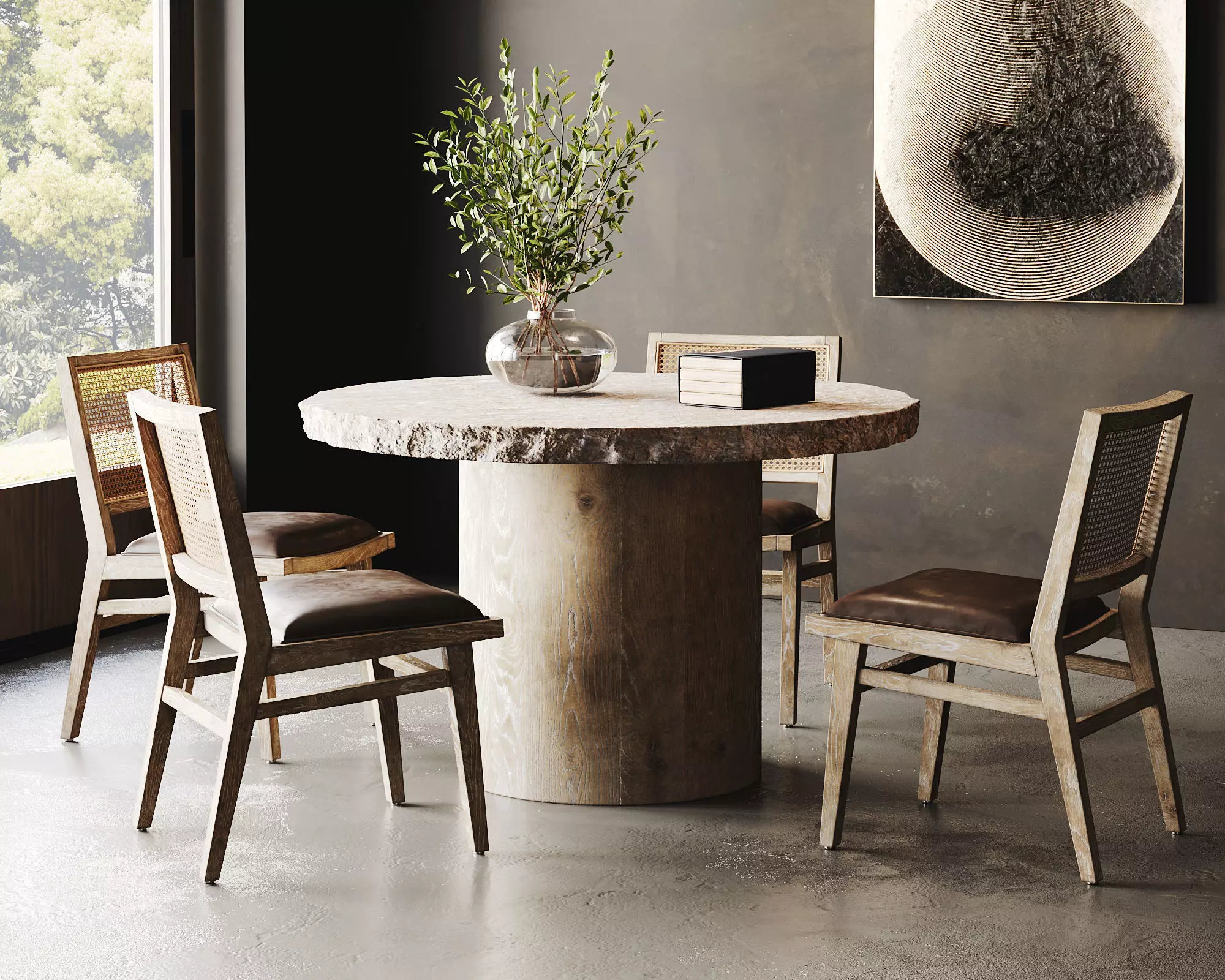 Rustic Dining Room Interior  ID298 3D model_0