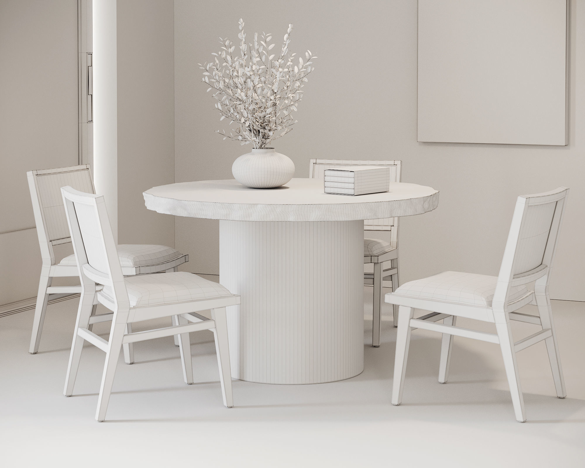 Rustic Dining Room Interior  ID298 3D model_5