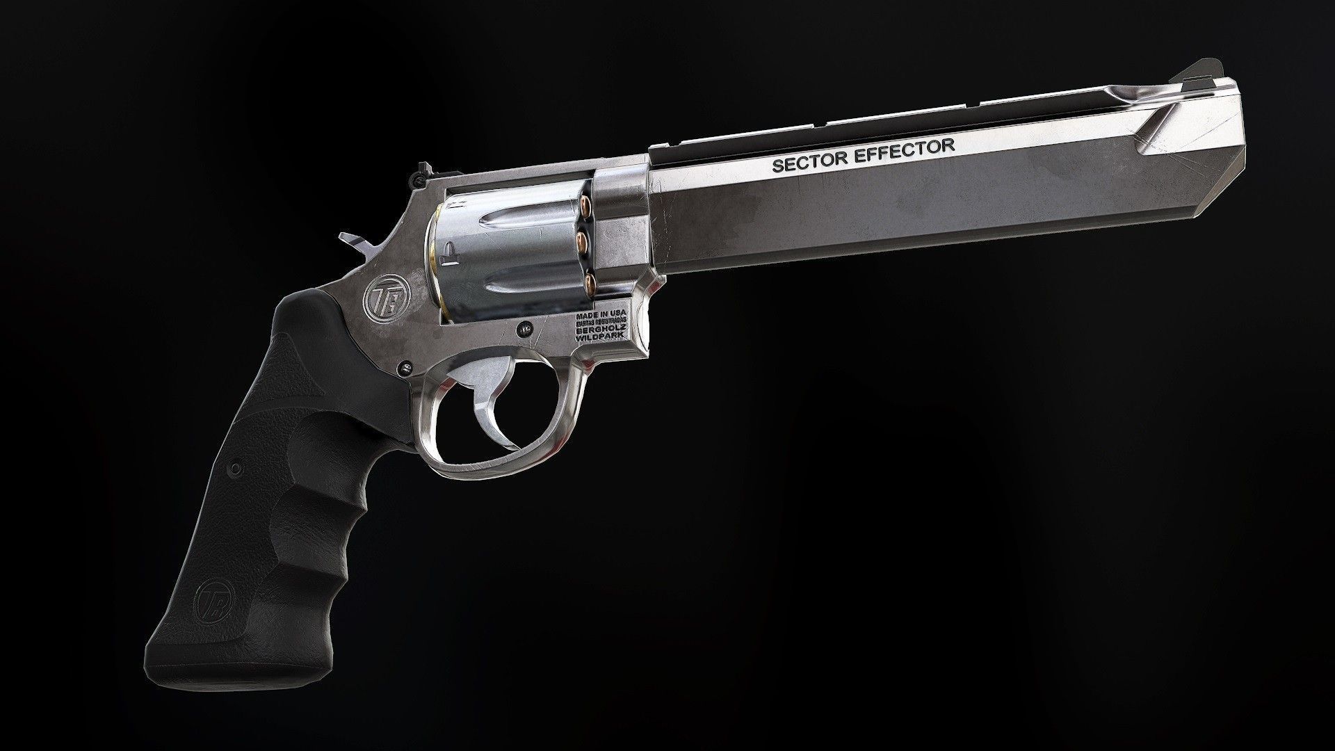 Stealthhunter revolver - Model and Textures Low-poly 3D model_2