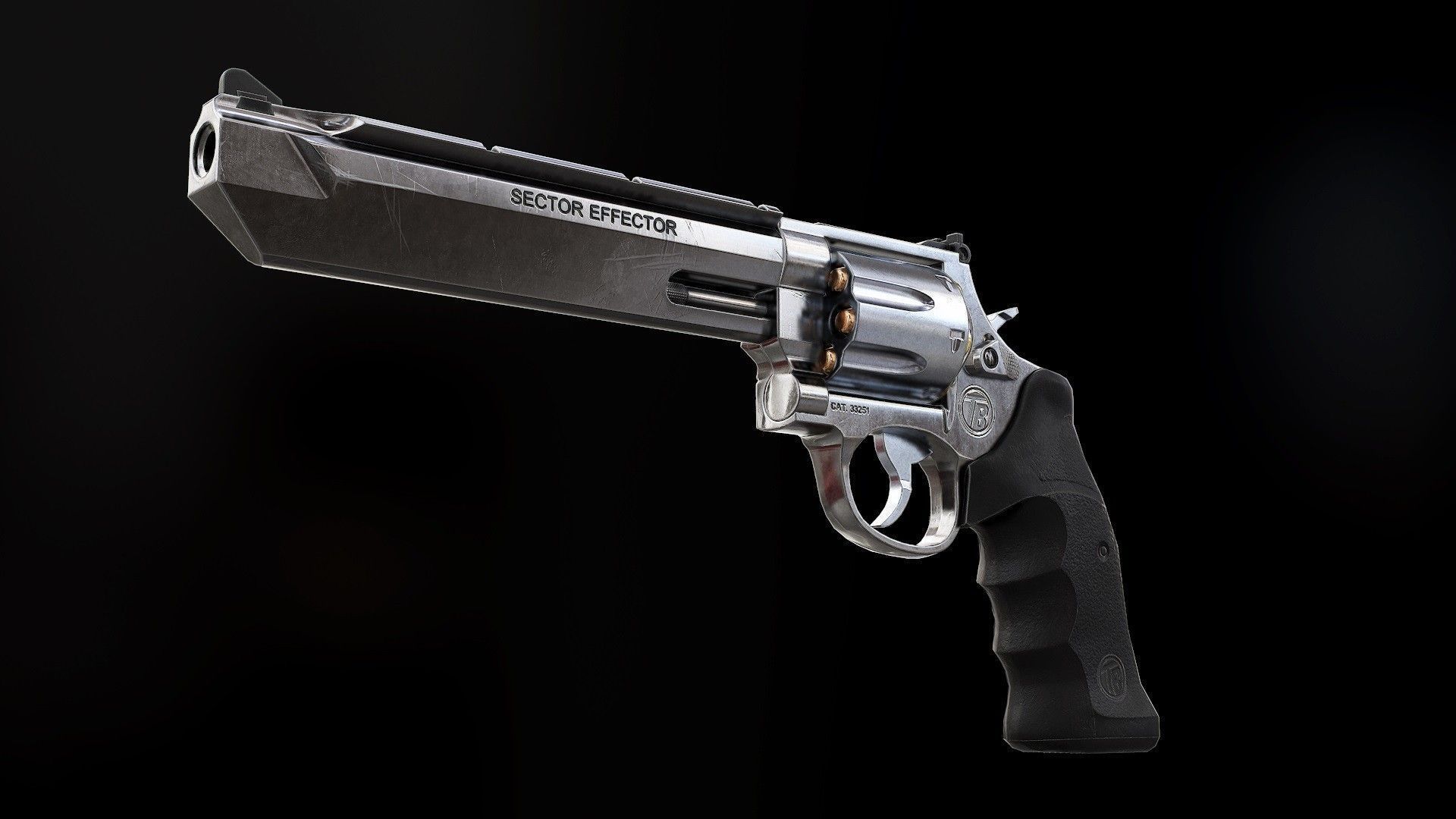 Stealthhunter revolver - Model and Textures Low-poly 3D model_1