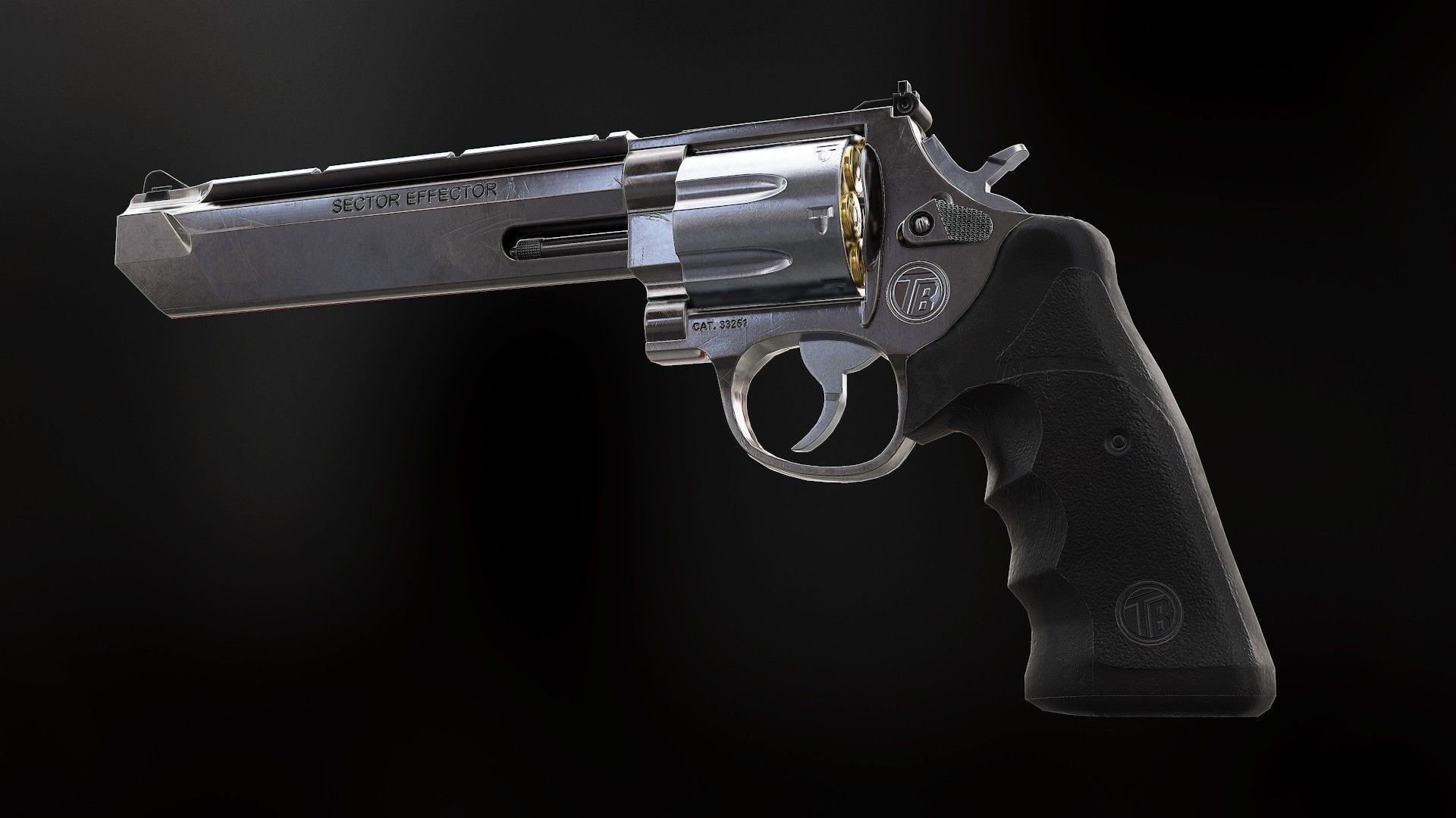 Stealthhunter revolver - Model and Textures Low-poly 3D model_4