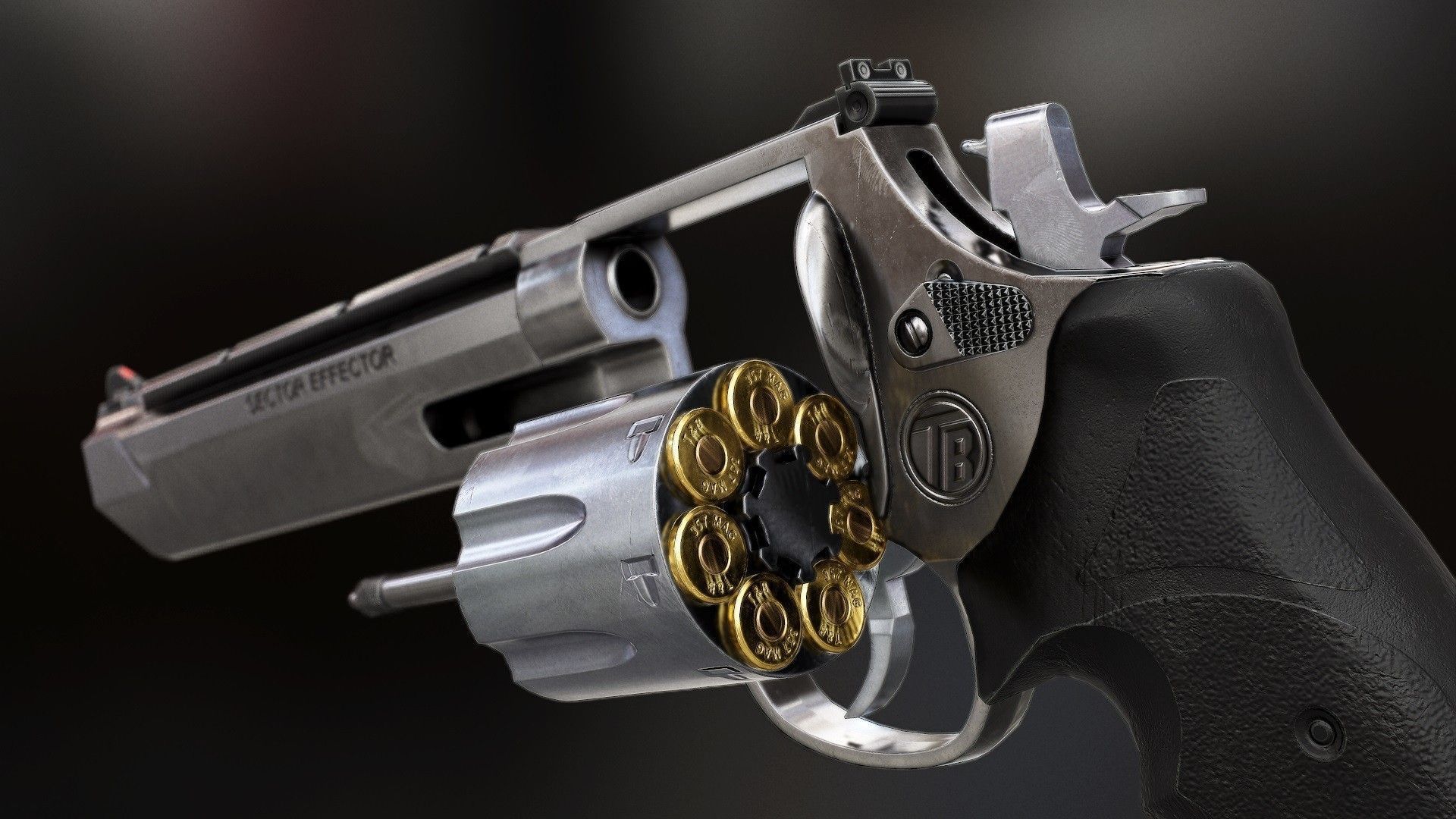 Stealthhunter revolver - Model and Textures Low-poly 3D model_3