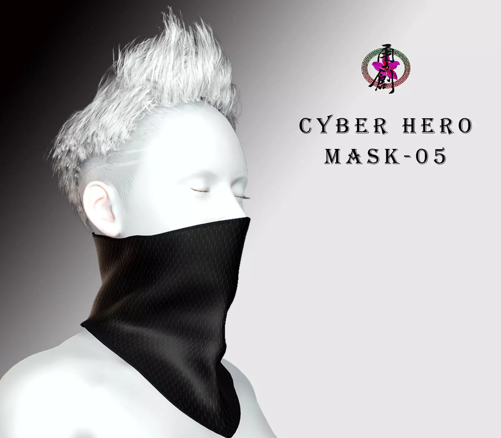 Cyber Hero - Mask05 Low-poly 3D model