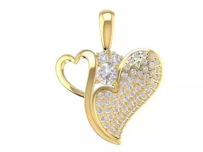 loving heart pendant 1879 3D print model