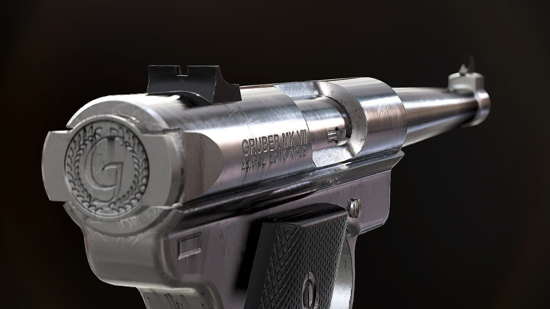 Ruger Mk3 - Model and Textures Low-poly 3D model_3