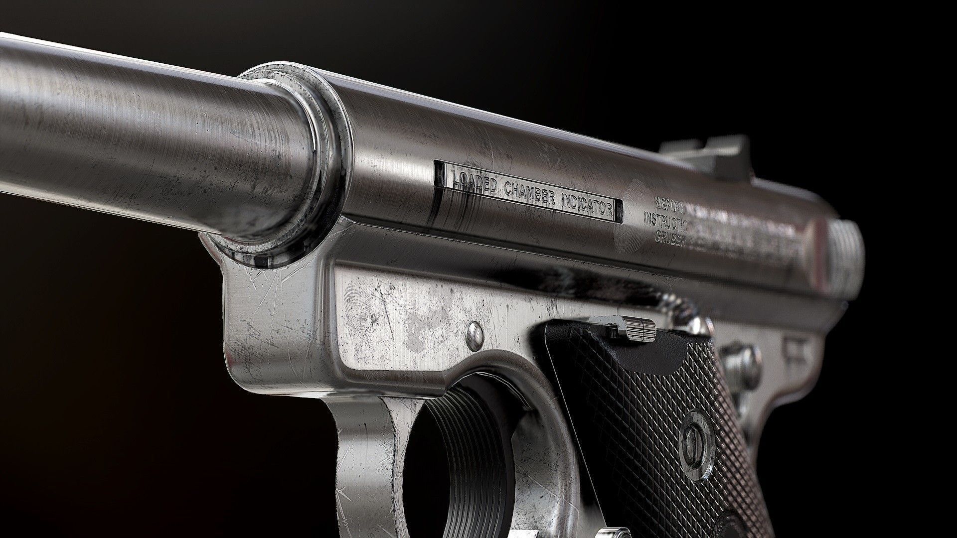 Ruger Mk3 - Model and Textures Low-poly 3D model_4