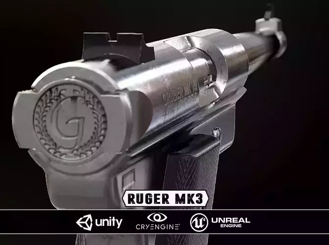 Ruger Mk3 - Model and Textures Low-poly 3D model