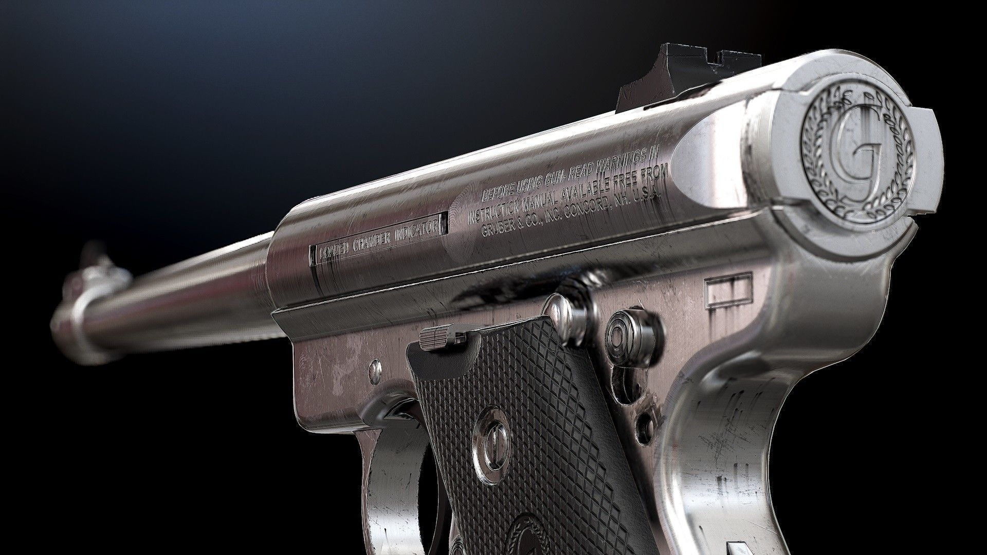Ruger Mk3 - Model and Textures Low-poly 3D model_5